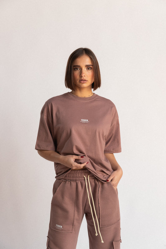 NOW OR NEVER OVERSIZED T SHIRT - Chocolate